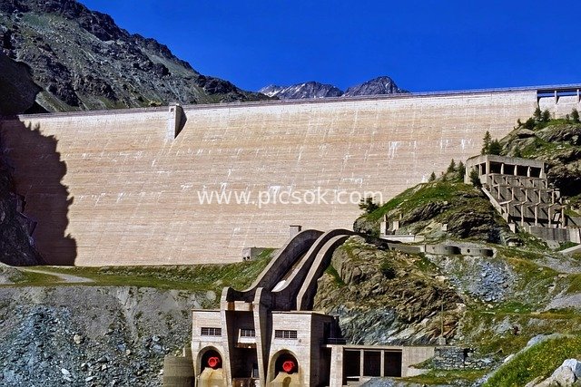 Alpine Gravity Dam and Hydropower Plant - Clean Energy Engineering Landscape