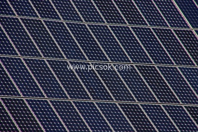 Dense Solar Photovoltaic Panels - Green Energy Technology Background