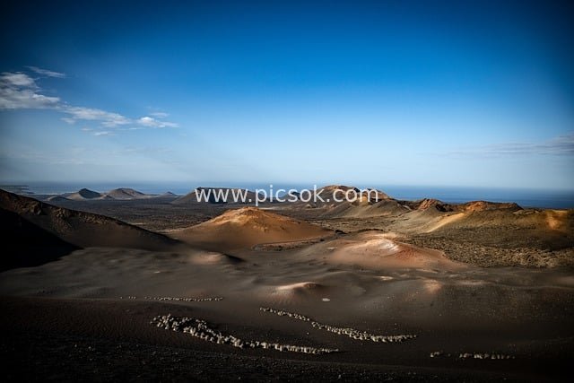Desert Landscape of Lanzarote Volcanic Island | Volcanic Landform Photography