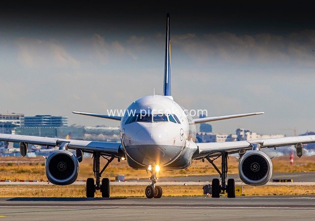 Lufthansa Airbus Aircraft Taxiing on Runway for Takeoff
