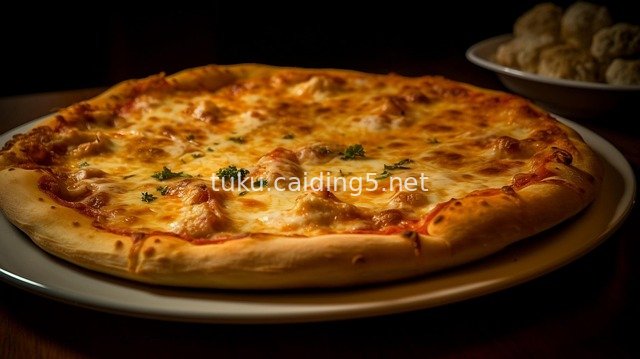 Close-up of Tempting Italian Cheese Pizza: A Delicious Meal