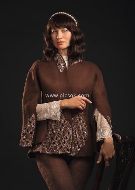 Portrait Photography Design of Female Model in Vintage Brown Outfit