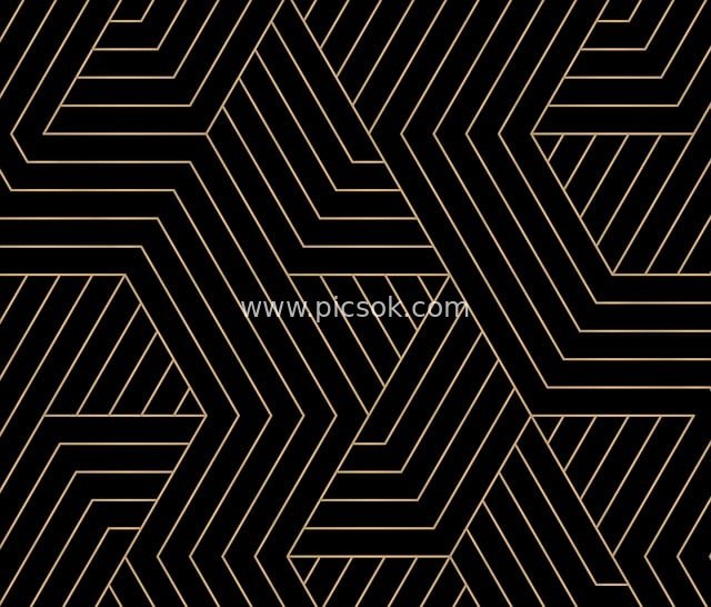 Black & Gold Abstract Geometric Line Pattern – Modern Decorative Background Material