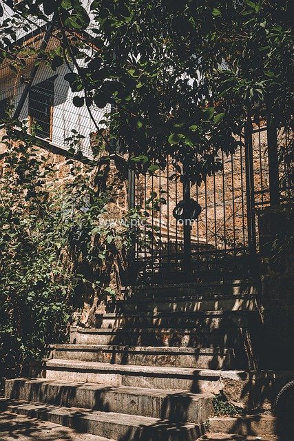 Stone Staircase Street View in Kaleiçi Old Town, Antalya, Turkey