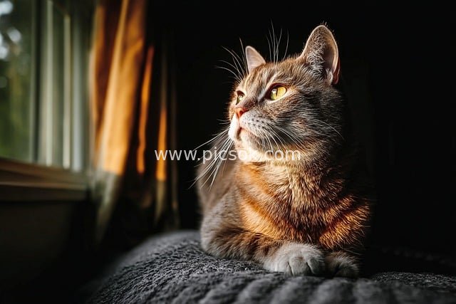 Lazy Cat by the Window with Warm Light - Quiet and Cute Pet Portrait