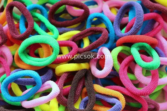 Colorful Rubber Hair Ties | Girly Hair Accessories Texture Background
