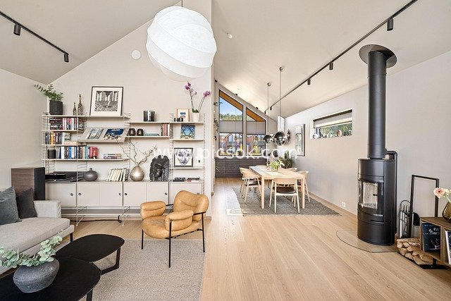 Nordic Style Home Design: Modern Minimalist Living & Dining Room Combo