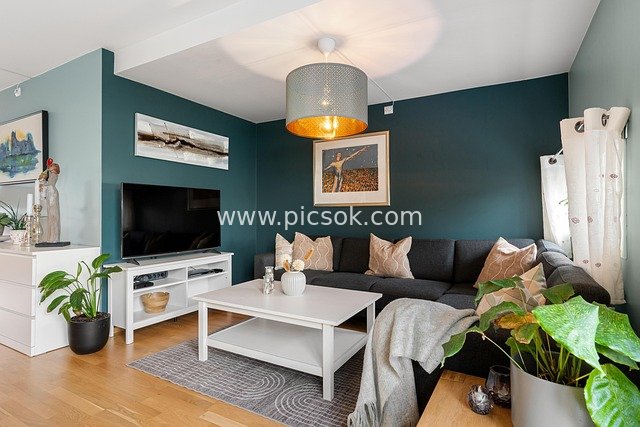 Modern Minimalist Nordic-Style Living Room Warm Home Decoration Scene