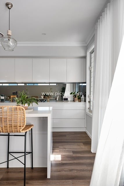 Modern Minimalist White Kitchen - Real Photo of Home Decoration Design